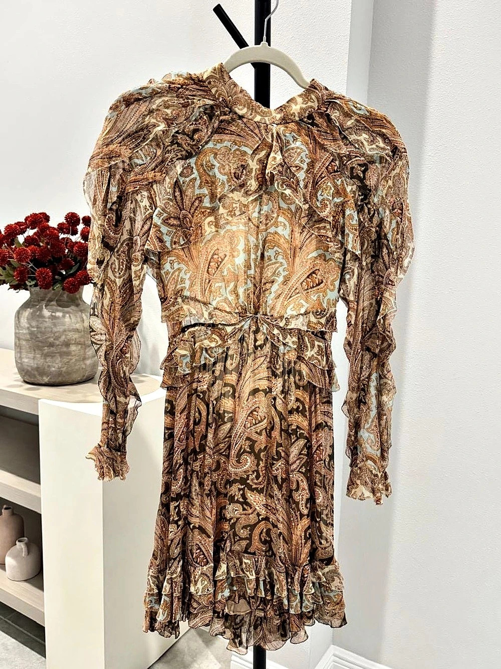 Zimmermann Paisley Ruffle Mini Dress - Picture 3 of 6